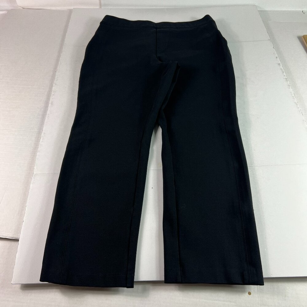 Spanx Ponte Perfect Slim Straight Pants Women 32x25* Black High Rise Crop Tag XL